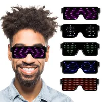 Neue 11 Modi Schnellblitz LED Party Gläser USB Ladung Leuchtende Sonnenbrille Weihnachtskonzert Licht Spielzeug Dropshipping