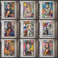 Canksy Graffiti Street Art Collection Следуйте Вашу мечту Улыбка Абстрактный Холст Картина Плакат Отпечатки Настенные Художественные Фотографии Домашний декор