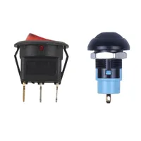 Smart Home Control Toggle Switch Bipolar On Off Red 3 PIN-код 20 мм наклейки с приклеиванием Водонепроницаемый 12 мм Push-кнопка SUST 2A IP67, черный
