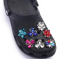 Wholesale personalizado 3d sapato flores de luxo cristal diamante ornamentos acessórios croc sapatos encantos decorações