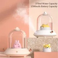 Humidifiers Lovely Pet Spacecraft Air Humidifier Purifier Rechargeable Desktop Ultrasoni Cool Mist Maker Auto Shut Off USB Aroma Diffuser