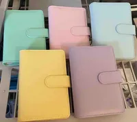 5 Colors A6 Empty Notebook Binder 19*13cm notepads Loose Leaf Notebooks without Paper PU Faux Leather Cover File Folder Spiral Planners Scrapbook