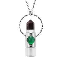 Pendanthalsband XSM Trendy Chakra Hexagon Crystals Parfym Essential Ooil Roller Ball Bottle Necklace Jewelry Gift