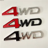 車のテールリアサイドメタル4x4 4WD車のステッカー3 dクロムバッジカーエンブレムバッジデカール自動装飾スタイリング4WD赤