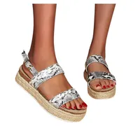 Sandalen jaycosin mode dames casual schoenen ademen slip-on outdoor slugged bodem slangenhuid touw suède platform buckle sandaal