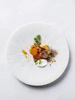 Plaques de plats 11.5 pouces céramique blanche orchidée steak plaque nordique maison dim sum sum de salade repas el haut de gamme matte glaqué vaisselle