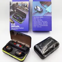 TWS E10 Cuffie wireless Bluetooth 5.1 Auricolari con scatola di ricarica impermeabile Gioco sportivo Auricolari Auricolare