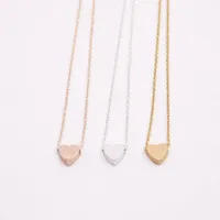 18K guld silverpläterad hänge halsband platt botten solid kärlek halsband gåva till kvinnor