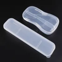 Opbergdozen Bakken Draagbare Transparante Plastic Servies Case Lepel Fork Box Bestek Organisator Reizen