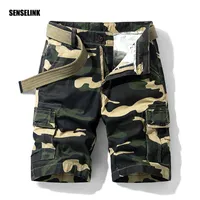 Shorts del ejército para hombre Multi Pocket Camuflage Marca de algodón Pantalones cortos de carga 2021 Moda de verano Casual Tactical Tactical Tallas grandes