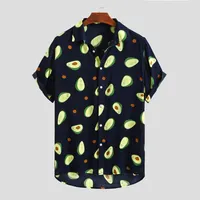 Camisetas de Hombre Playa de moda Hawaiian Harajuku Camisa de manga corta Verano Casual Aguacado 3D Impreso Impreso Cuello de solapa