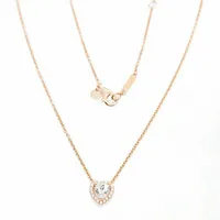 Autentyczne Rose Heart Collier Naszyjniki Łańcuch Fit dla Moda Kobiety Biżuteria Zestaw 388425C01 H9