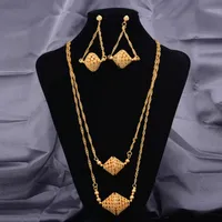 Collar de pendientes Venta de Dubai Gold Color Jewelry Jeys for Women Girl Bridel Boda Africana /Etiop￭a /Eritrean Set