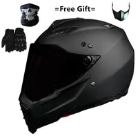 Motorradhelme Mate Black Dual Sport Off Road Helm Dirt Bike ATV D.O.T Zertifiziert (M, Blau) Full Face Casco für Moto