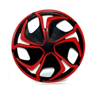 Lenkradabdeckungen Verfügbar aus Kunststoff Neopren-Diamant-Leder-Hub-Deckel-LKW rot und schwarzer Rand 14 "15" Auto Hubcap