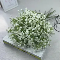 Único blanco Llegada Gypsophila bebé aliento artificial fake seda flores planta casero boda decoración
