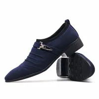 2019 Hombres Casual Lienzo Zapatos Classic Formal Business Oxford Shoes Mens Boda Oficina Vestido Zapatos de Hombre G8L5 #