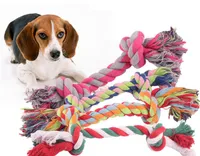 7 polegadas mastigam brinquedos coloridos duráveis ​​duráveis ​​corda de ósseos de mastigação de brinquedo algodão knotted corda brinquedo cão para cães pequenos descalcion