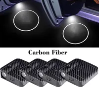 2 PCS Universal Carbon Fiber LED Porta per auto Logo Ghost Light per ACURA SUBARU Cadillac Infiniti Auto Emblem Lampada del proiettore laser