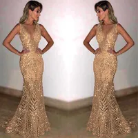 Casual Dresses Sexy Open Back Sequined Maxi Dress Floor Length Sleeveless Strapless Deep V Neck Mermaid Party Champagne Gold Silver