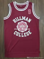 Goedkope Custom Dwayne Wayne 9 Hillman College Theater Basketbal Jersey Rood Stitched Pas Any Name Name Men Women Youth XS-5XL