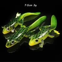20 pièces / lot 7,5 cm 3G Elliot Frog Baits Softs Lares 3d Eyes Silicone Fishing Gear F-2