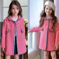 Casacos Designer de moda meninas rosa casaco de lã jaqueta crianças crianças boutique boutique coare fita vestuário roupas de bebê outwear