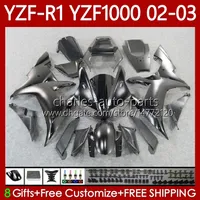 Corpo in moto per Yamaha YZF-R1 YZF-1000 YZF R 1 1000 cc 00-03 Blackboard nero opaco 90No.21 YZF R1 1000CC YZFR1 02 03 00 01 YZF1000 2002 2003 2000 2000 Kit carening OEM