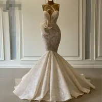 우아한 인어 레이스 댄스 파티 드레스 아가씨 2021 긴 가벼운 샴페인 우아한 파티 드레스 레이스 업 세련된 이브닝 가운 vestidos