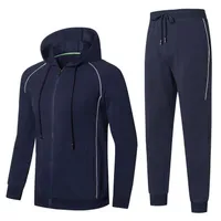 High SSO13 Men Quality Portswear sätter Casual TrackSuit Homme 2 Piece Sweatshirt + Sweatpants Mens Sweatsuit Tracksuits