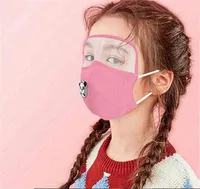 قناع 2in1 واضح البلاستيك درع كامل الوجه حماية للأطفال قابلة للغسل أقنعة القطن الأطفال الطلاب الدراجات اليومية إمكانية الوصول