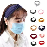 Mode Hair Accessoires für Frau Masken Anti-Leder-Taste Haarband Sport Yoga Elastic Cross Solid Color gestricktes Stirnband