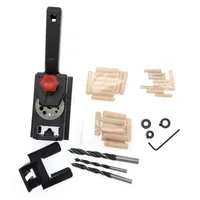 Professionell handverktygssatser Durable Pocket Hole Jig Kit System för Trä Arbete Snickeri Steg Borr Bit Tillbehör Arbete med låda # 29023