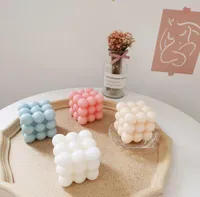 Burbuja vela cubo cera soja linda velas aromaterapia pequeño relajante regalo de cumpleaños decoración del hogar SN2698