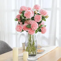 Fleurs décoratives Couronnes 10 Tête Paeonia Lactiflora Pall Rose Pivoine Pink Silk Bouquet artificiel faux pour la décoration de mariage à la maison Intérieur