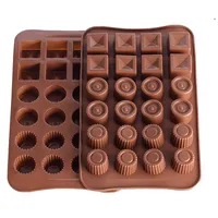 24 Cavity Silicone Chocolate baking Mould 3 Designs Jelly Molds Bake Mold for Cookies Biscuit Cakes Cheesecakes with High Quality