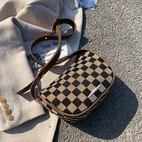 Evening Bags Bag 2022 Women&#039;s Checkerboard Crossbody Stylish Versatile Saddle Tote For Women Lipstick Shoulder Designer