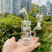 2021 5 pulgadas Mini Glass Dab Rigs Bong New Skull Egg Glass Water Pipe Inline PERC Recycler Oil Rigs With Quartz Banger