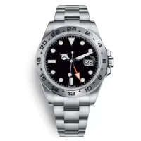 Hohe Kosten Uhren effektive Sapphire Explorer II 42 mm Luxus Black Watch Men Asia 2813 Bewegung Mechanische automatische Armbanduhr Individuelle unabhängige Datum Geschenk