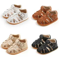 2021 Moda Summer Newborn Infantil Baby Boy Boy Boys Girls Pu-Lether Shoes Soft Sole Hollow Sneakers Sandals Shoes Ajuste para 0-18M K27