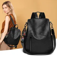Backpack Women New Wave Anti-Theft Travel Bag Korean Version Of The Wild Fashion Large Capacity Soft Leather Women&#039;s Backpack