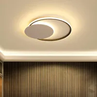 Plafonniers de plafond LED Eclipse Acrylique luminaires luminaires d'acrylique rond monture de rinçage dimmable lampe métallique pour salon chambre cuisine cuisine