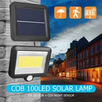 Lampy słoneczne 100LED Light Outdoor Wall Lampa PIR Motion Sensor IP65 Wodoodporna ogród do Patio Yard Street Lights