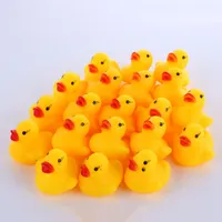 Party Favor 200pcs Mini Yellow Rubber Ducks for Baby Bath Toy Shower Squeaky Duck Birthday Party Favors Gift Swimming Pool Fun Playing Toys 4*4*3cm