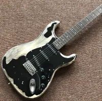 Custom Shop St Electric Guitar Relics Black Color Relics by Hands Rosewood Diftonboard Guitarra