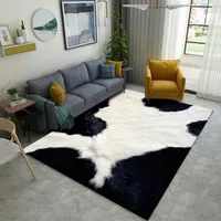 Tapijten creatief 3D luipaard/koe/tijger geprinte tapijt super zachte non-slip slaapkamer woonkamer vloerkleed huisdecoratiemat bont