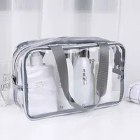 Прозрачные пакеты PVC Travel Organizer Очистить макияж мешок косметолог косметическая сумка красоты чехол туалетная сумка макияж сумка для стирки