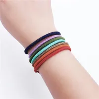 Charme Armbänder Tibetanische Buddhismus Hand Weave Knoten Glückliches Armband für Frauen7 Chakra Yoga Seil OM BraceletsBangle