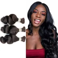 Braiding Human Hair Bulk Indian Loose Wave Hairs Unprocessed Can Be Dyed Bulks NO Weft