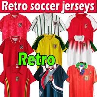 Retro Wales 1976 1982 90 92 93 94 95 96 98 Jerseys de futebol Giggs Hughes Saunders Rush Boden Velocidade Cymru Vintage Jersey Jersey Camisa de futebol Tailândia